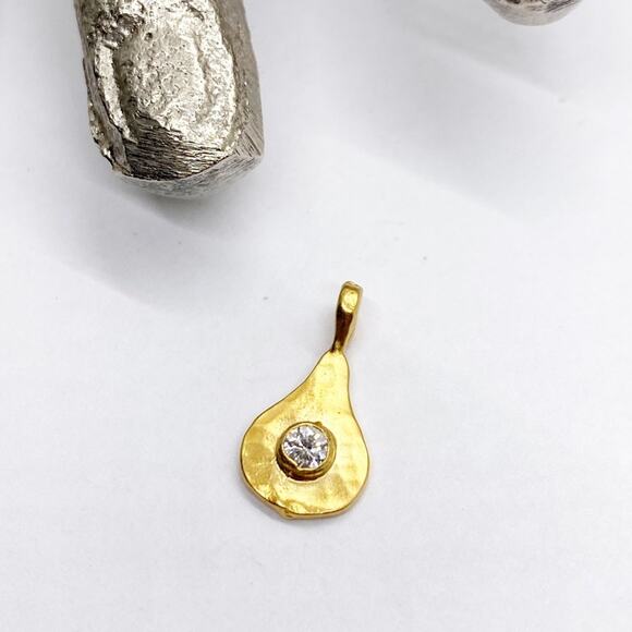 NEW Anthropologie Gold Whisper Teardrop Molten Birthstone Charm - Picture 10 of 16